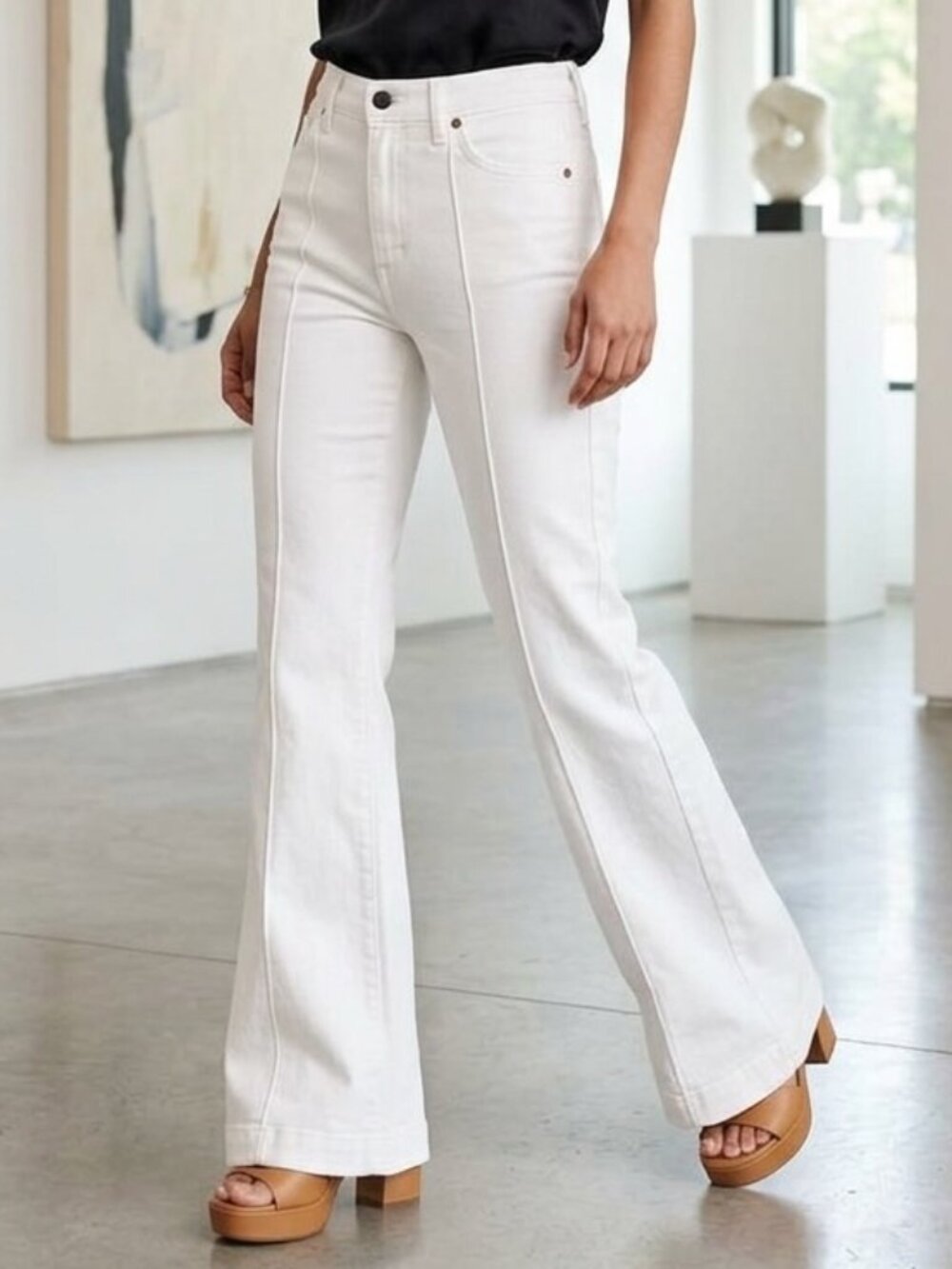 Happily Grey White Boot Cut Center Seam Jeans Size 3/25